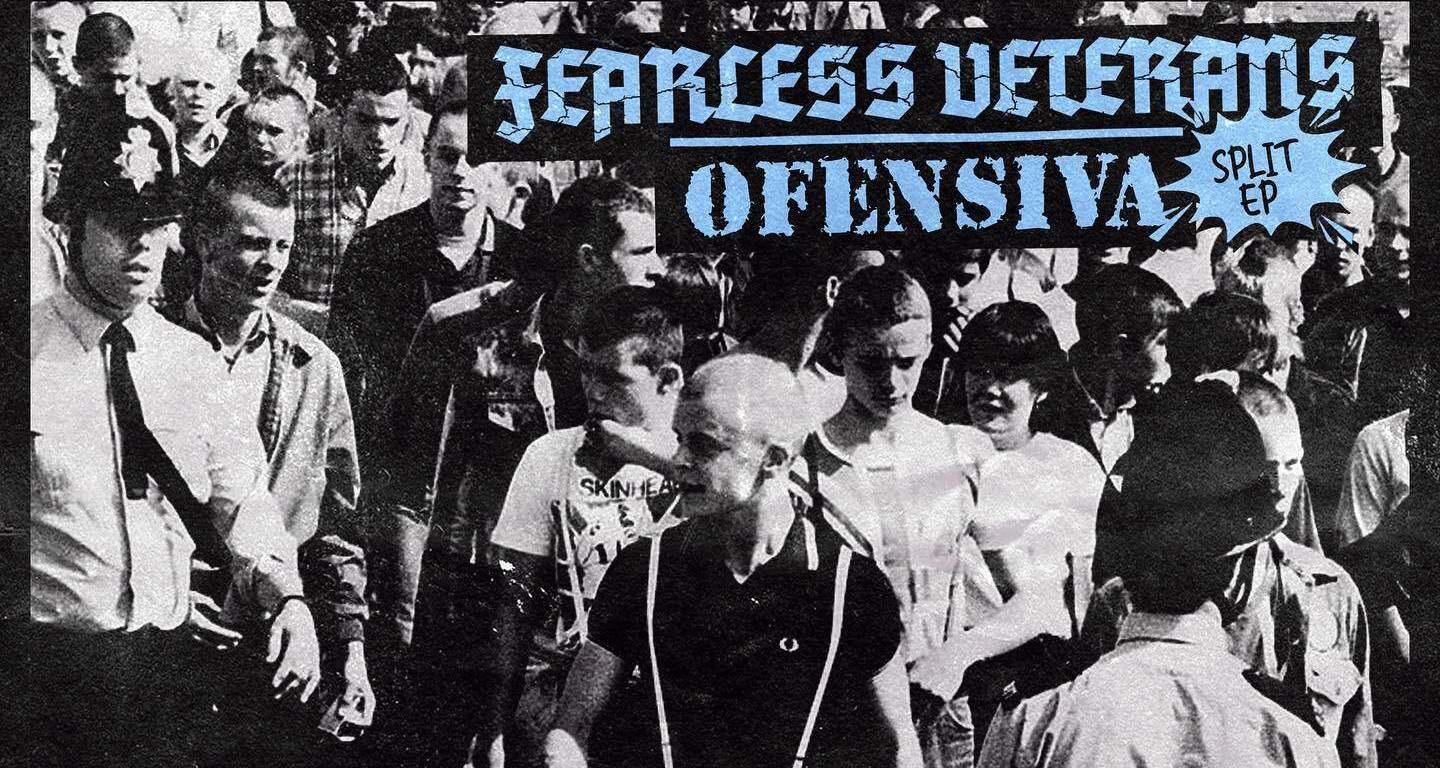 Portada del 7" split entre Fearless Veterans y Ofensiva (2022)