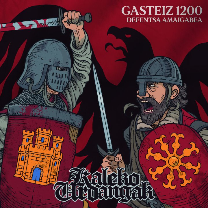 Portada del single 'Gasteiz 1200 Defentsa Amaigabea' de Kaleko Urdangak (2022)