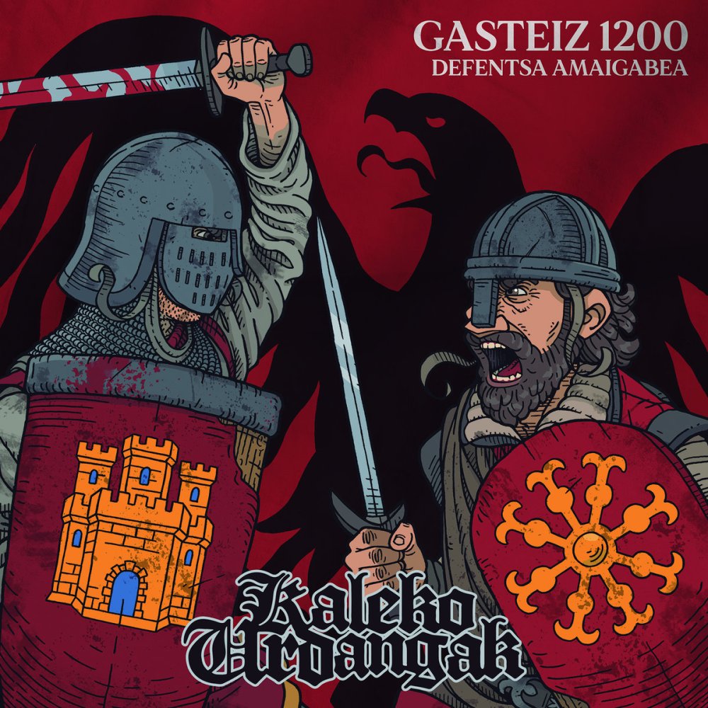 Portada del single 'Gasteiz 1200 Defentsa Amaigabea' de Kaleko Urdangak (2022)