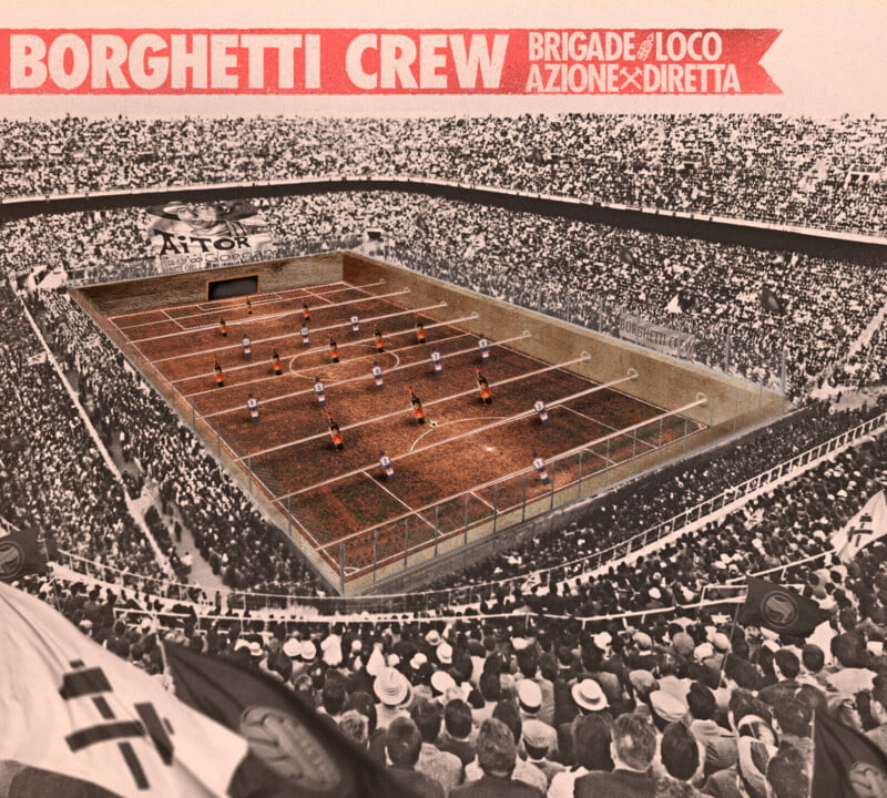 Portada del cd compartido entre Brigade Loco y Azione Diretta: 'Borghetti Crew' (2022)