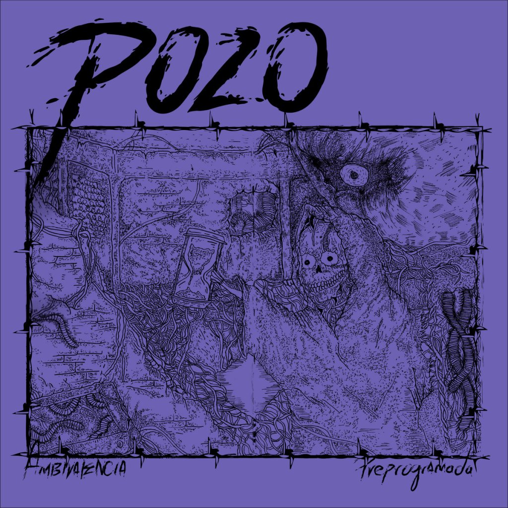 Portada del disco 'Ambivalencia preprogramada' de Pozo (2023), banda punk de Bogotá (Colombia)