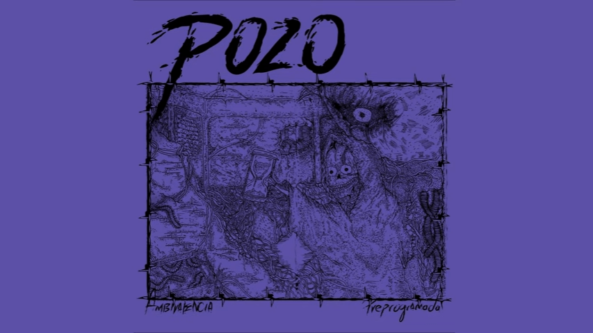 Portada del disco 'Ambivalencia preprogramada' de Pozo (2023), banda punk de Bogotá (Colombia)