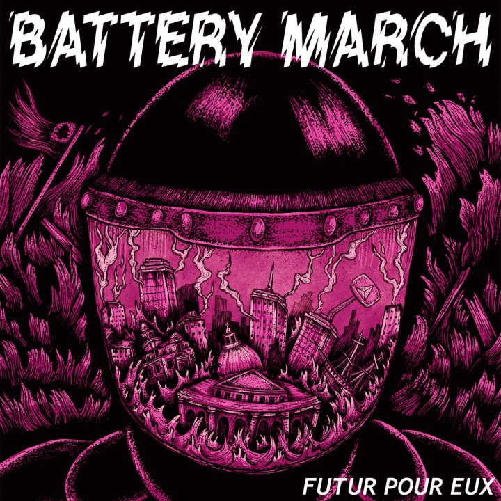 Portada del 7" 'Futur Pour Eux' de Battery March (2023)