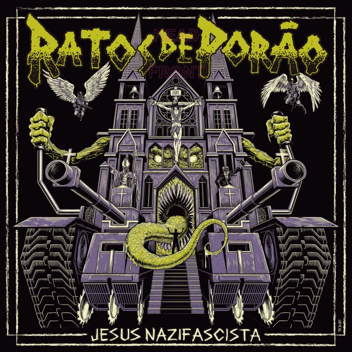 Portada del 7" 'Jesus Nazifascista' de Ratos de Porao (2023)