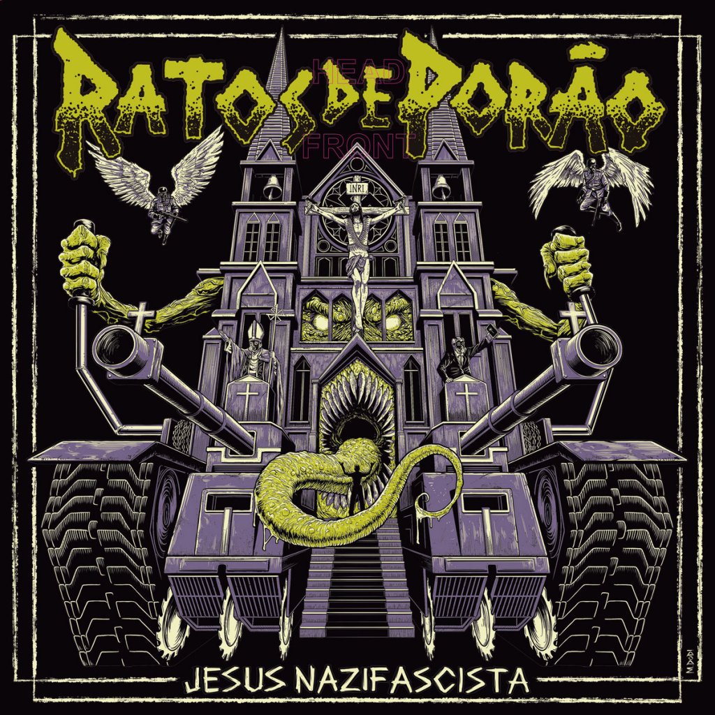 Portada del 7" 'Jesus Nazifascista' de Ratos de Porao (2023)