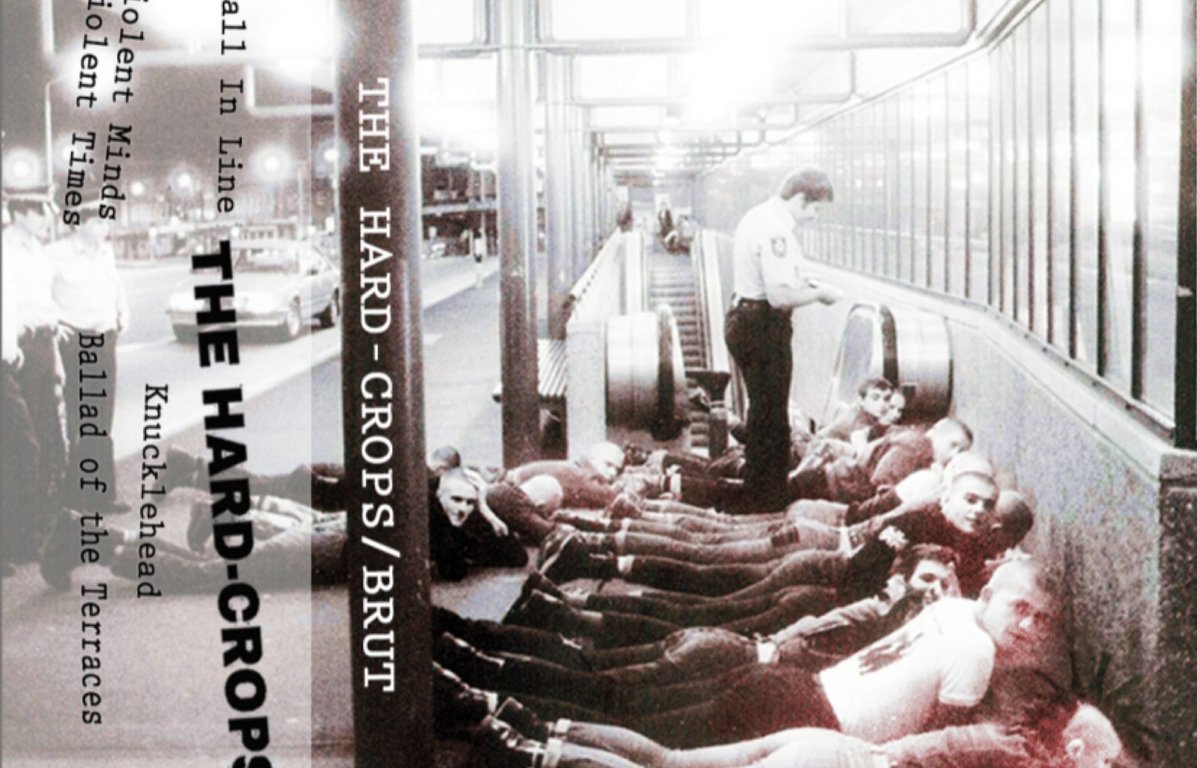 Portada de la cassette compartida entre Brut y The Hardcrops (2023)
